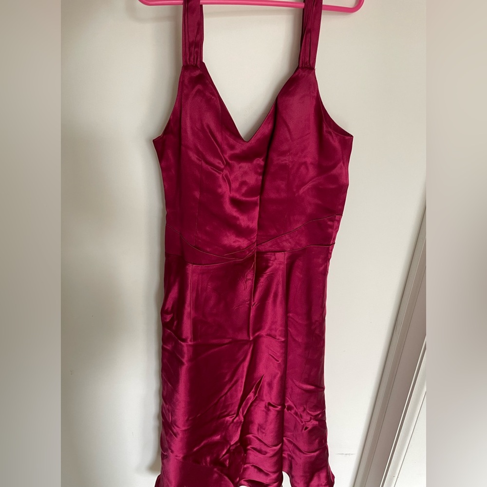Maroon Satin Dress